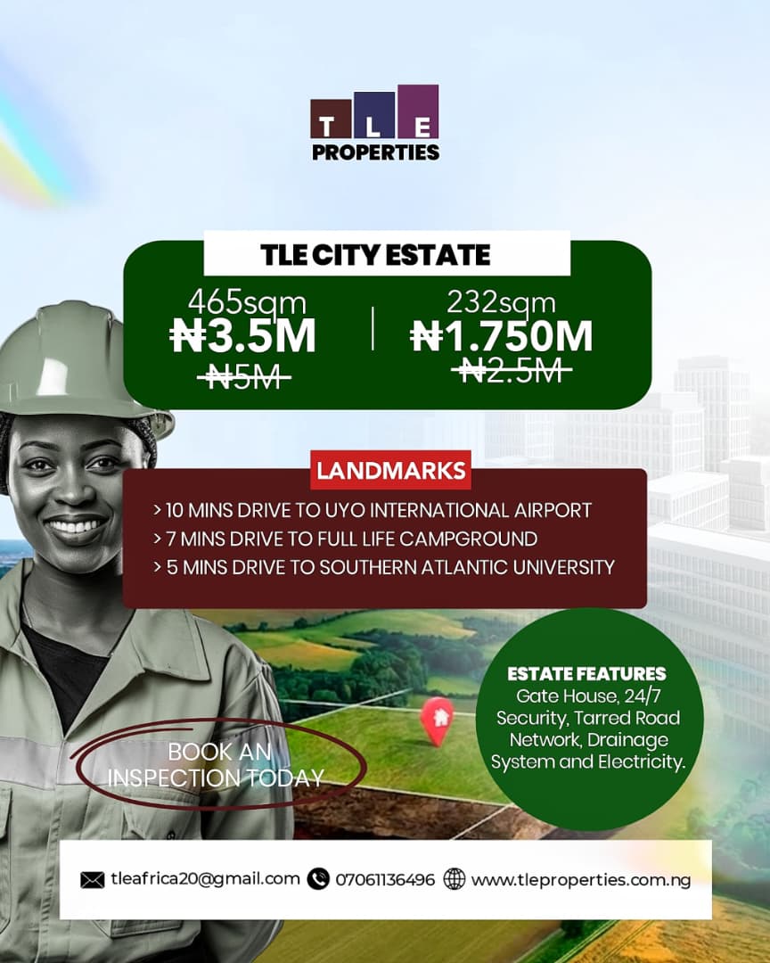 Prime Land for Sale at TLE City Estate, Uyo – From ₦1.75M